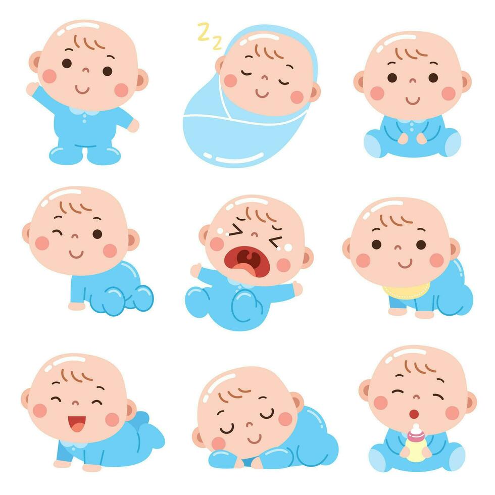 Cartoon Baby character. Cute baby. vector