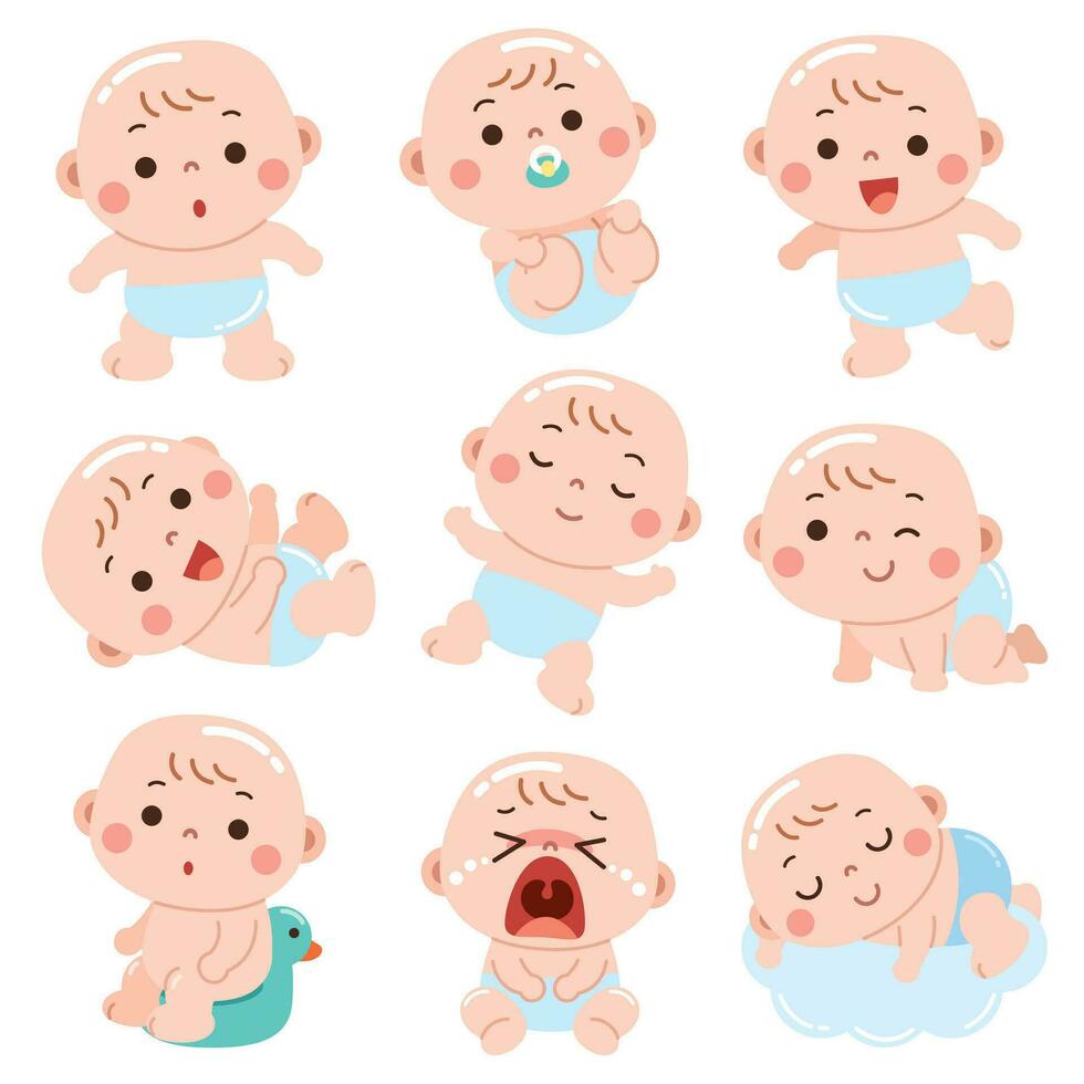 Cartoon Baby character. Cute baby. vector