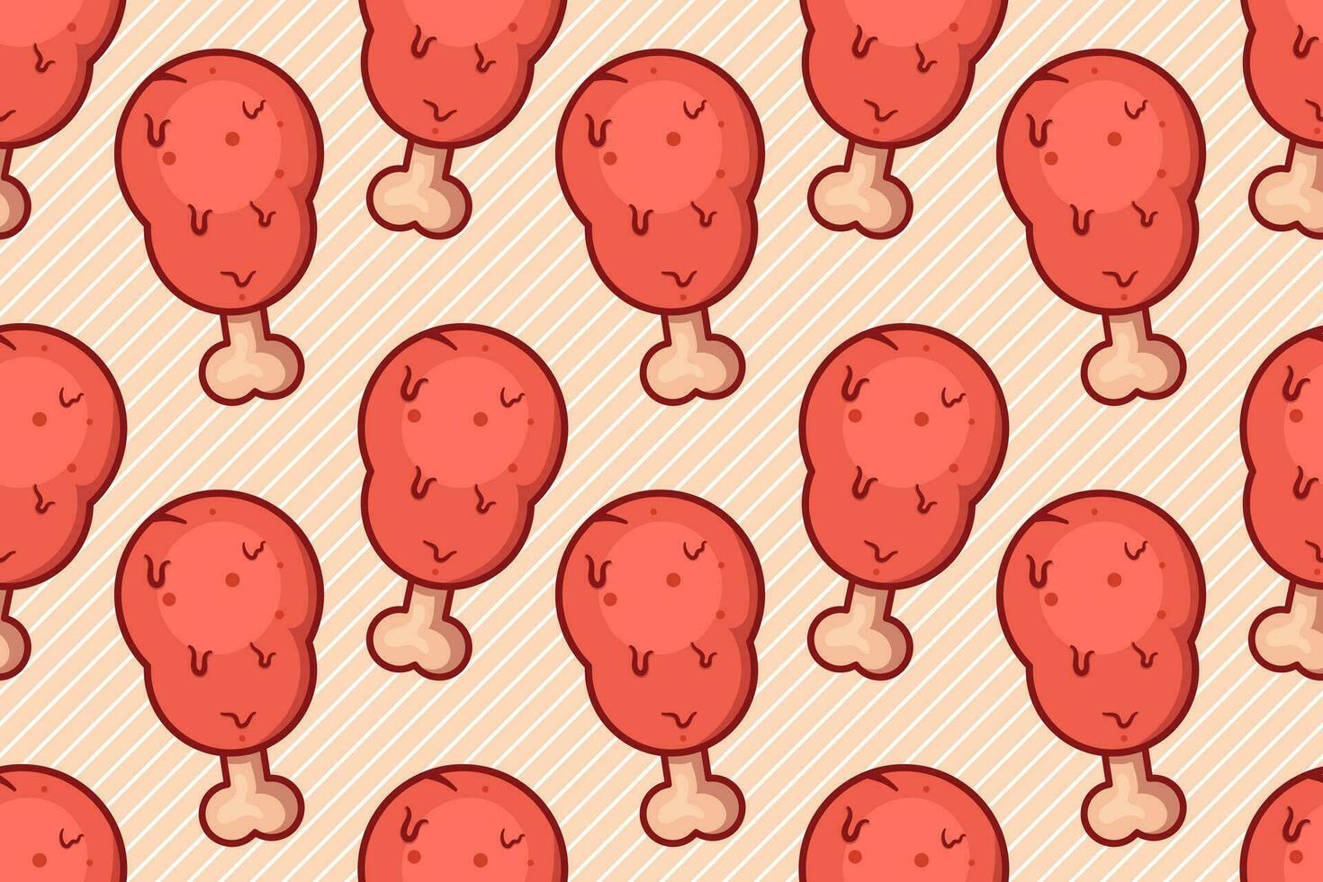 chicken thigh food seamless pattern vector illustration