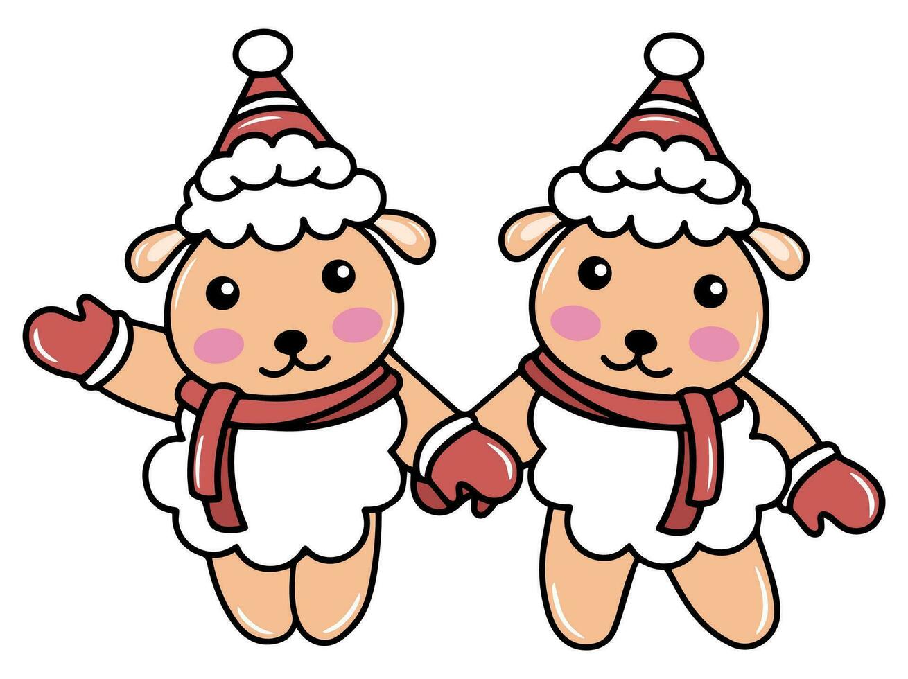Sheep Cartoon for Christmas Day vector