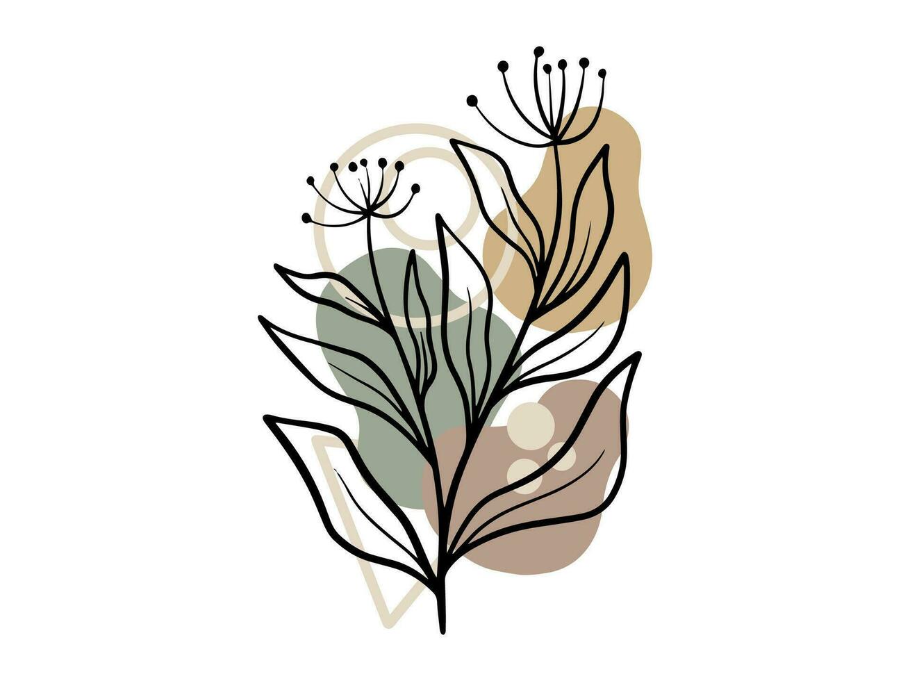 botánico línea Arte resumen flor ilustración vector