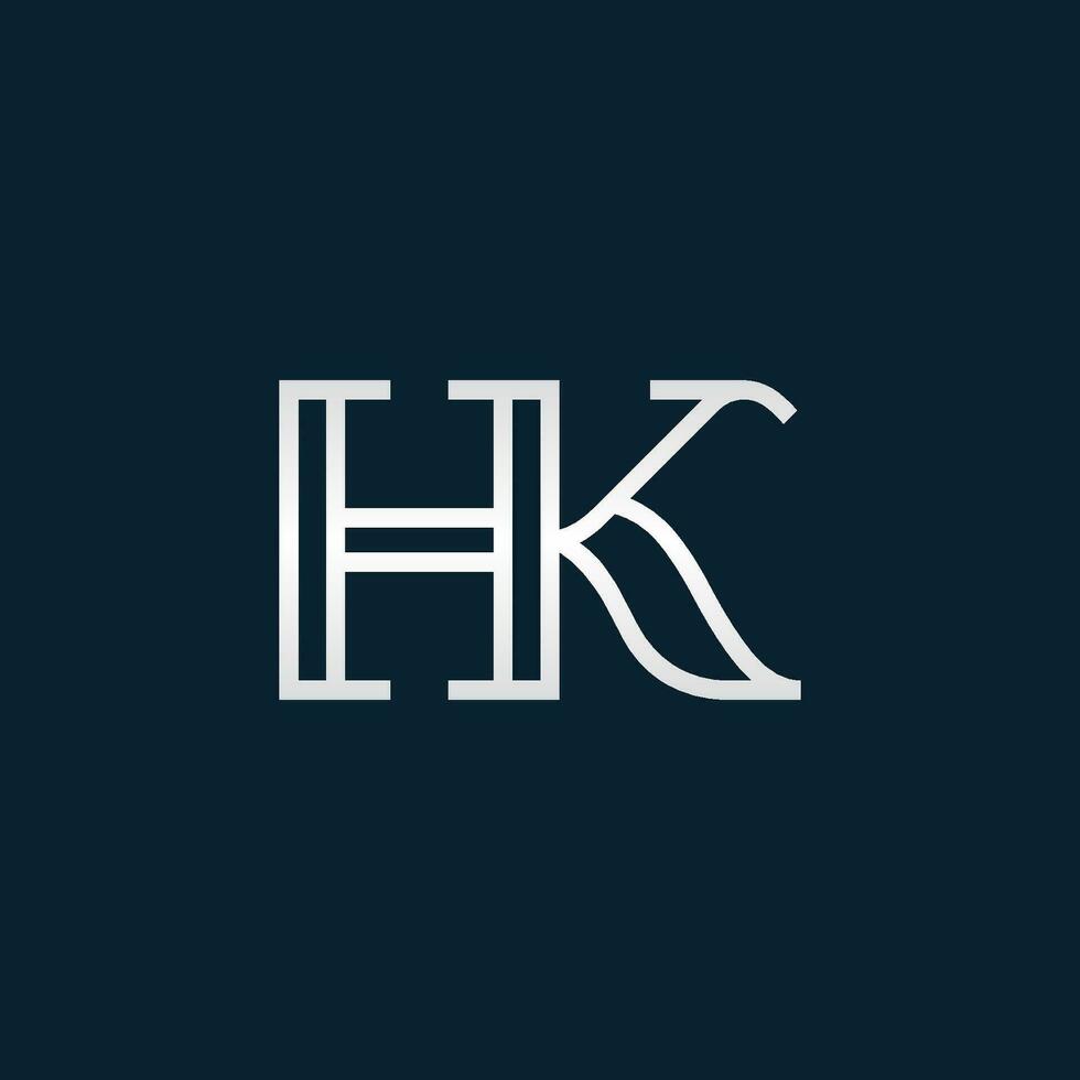 HK or KH initials monogram letter text alphabet logo design vector