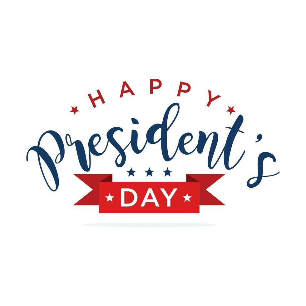 Happy Presidents Day text Background. Vector illustration Hand drawn text lettering for Presidents day in USA.