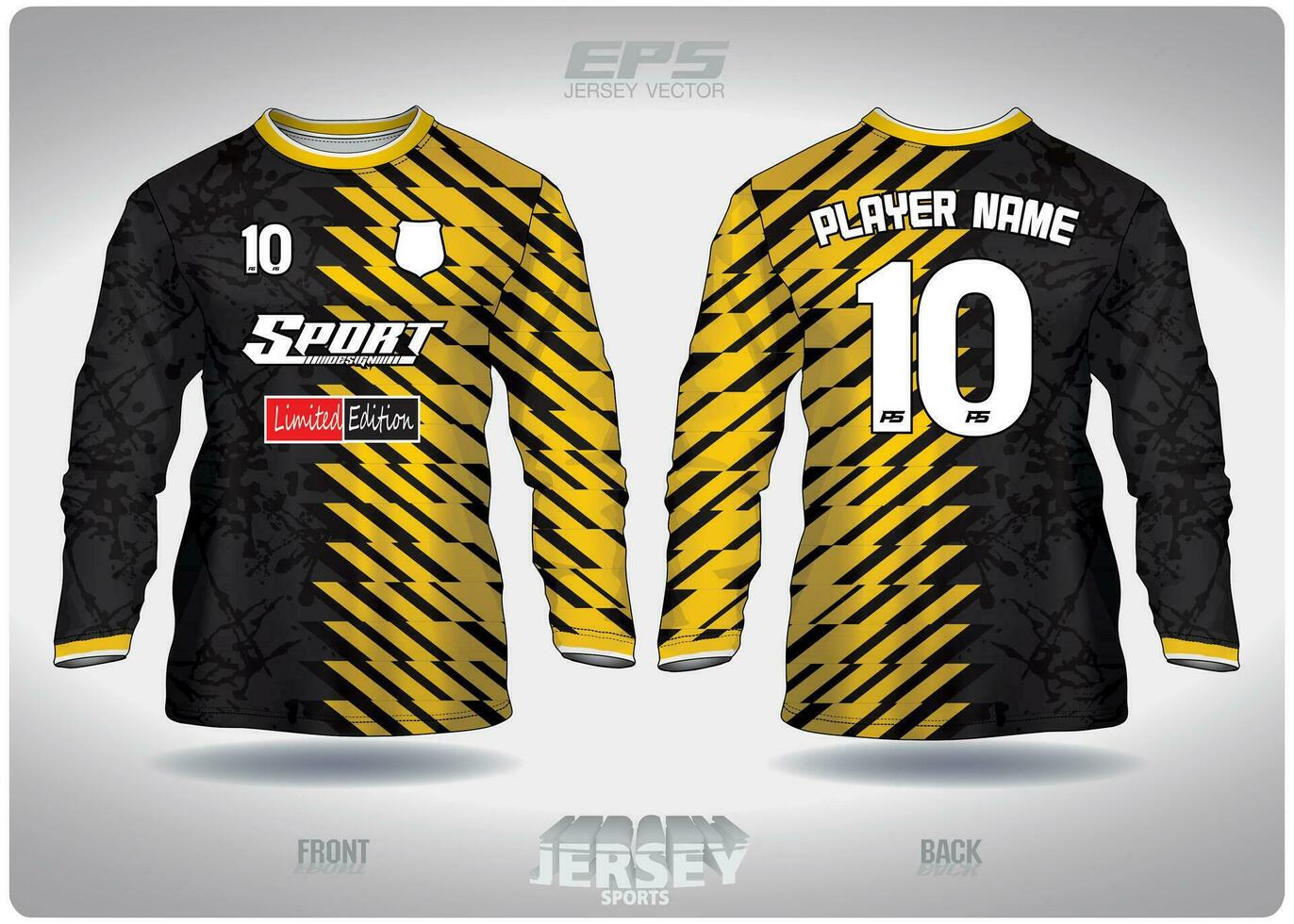 EPS jersey sports shirt vector.Color salad under the iron plate pattern design, illustration, textile background for round neck sports shirt long sleeves vector