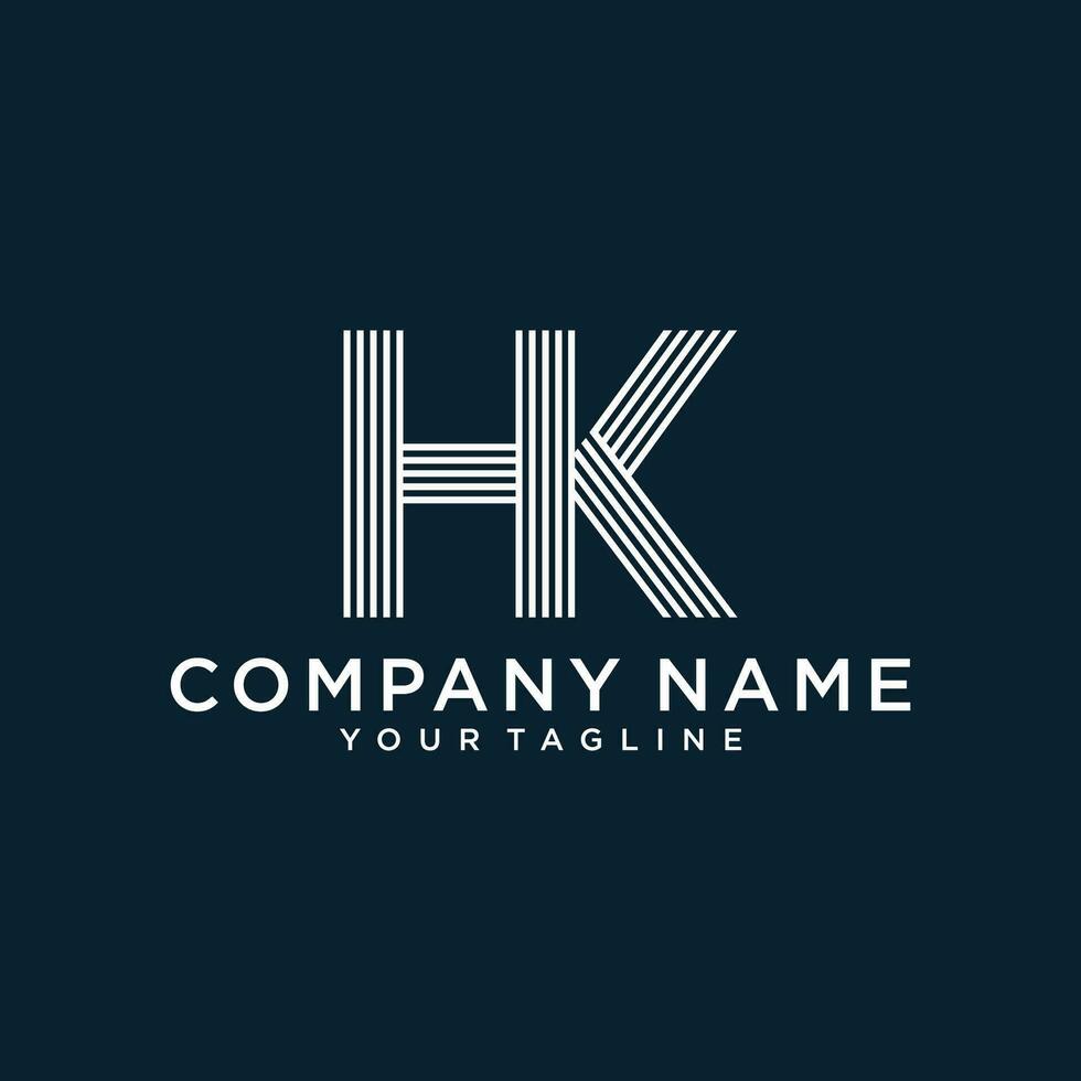 HK or KH initials monogram letter text alphabet logo design vector