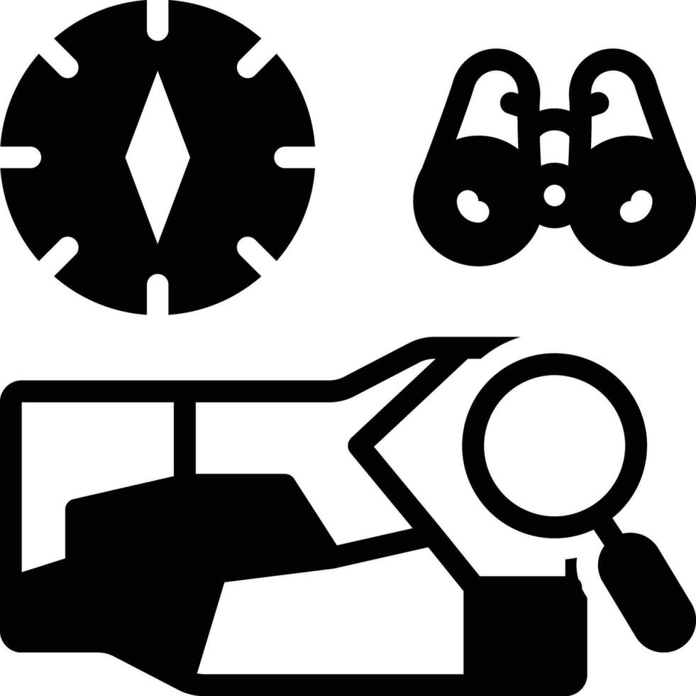 sólido icono para descubrir vector