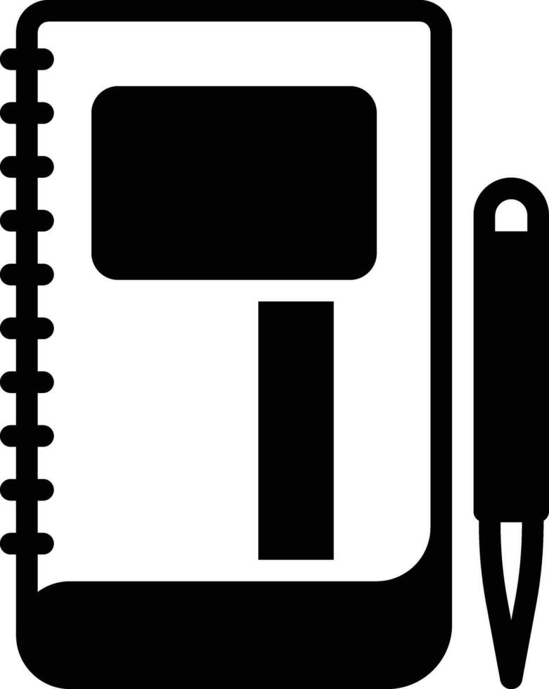 Solid icon for notebook vector