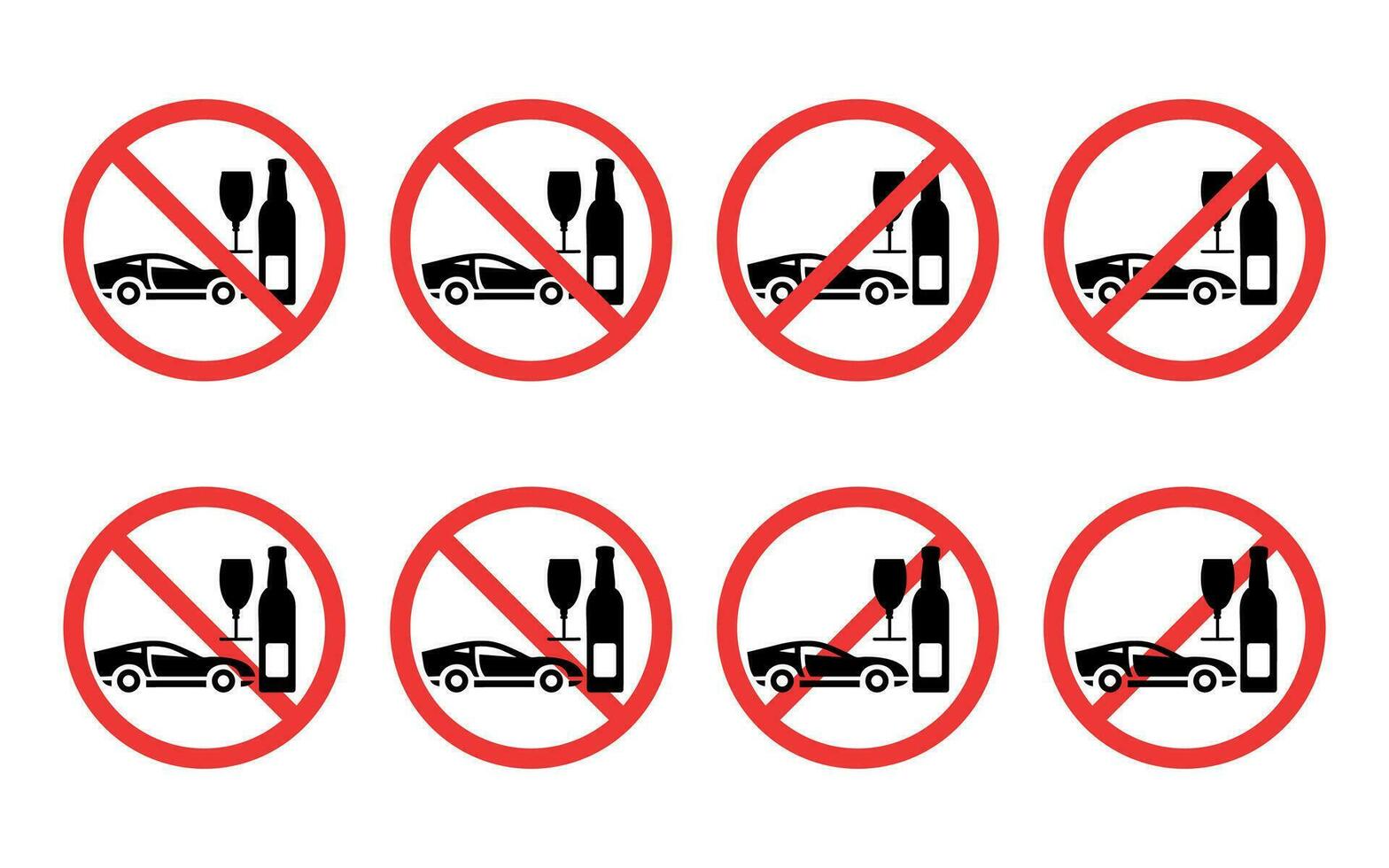 hacer no bebida y conducir firmar, prohibición símbolo vector. vector