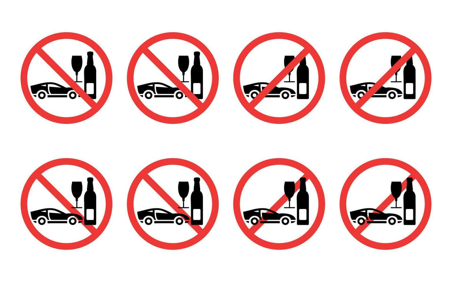 Do not drink and drive sign, prohibition symbol vector. vector