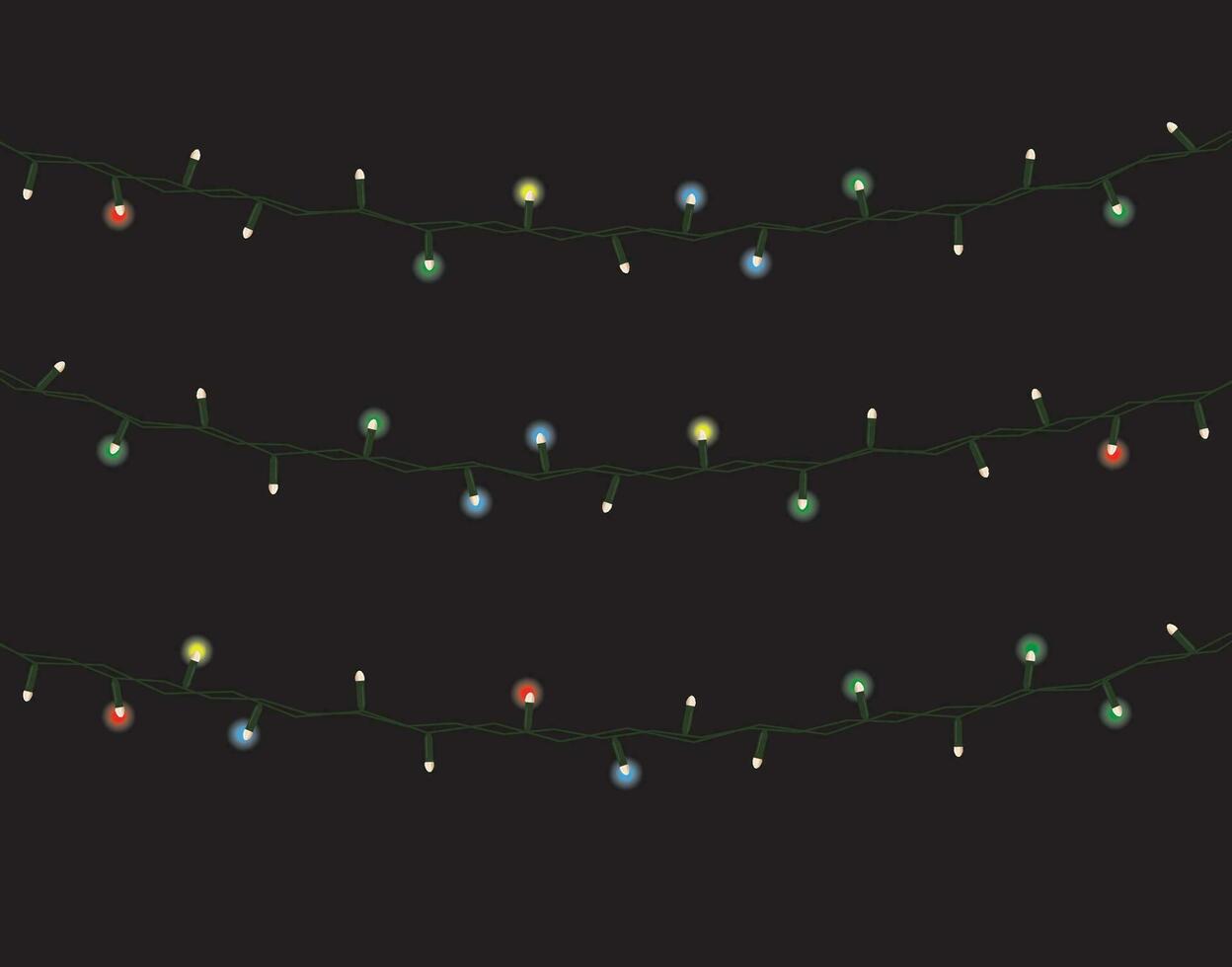 Christmas lights on white background vector