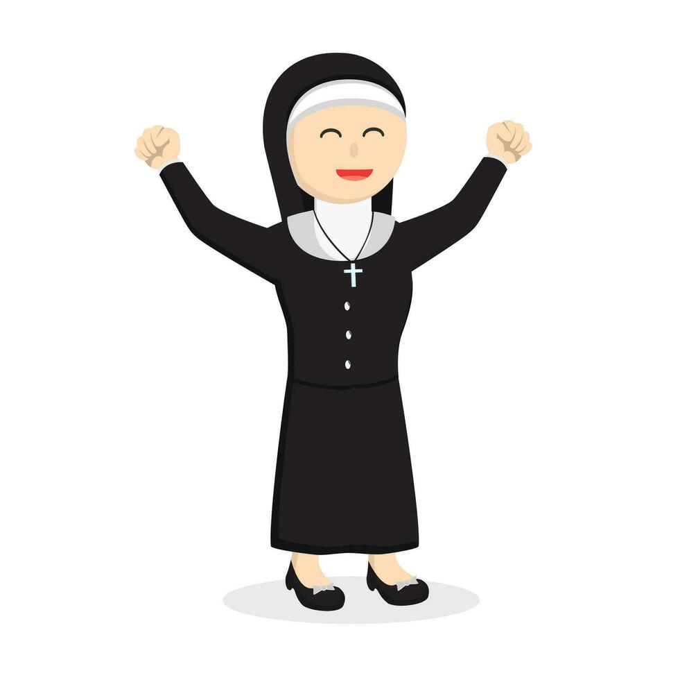 nun with fun activity design character on white background vector