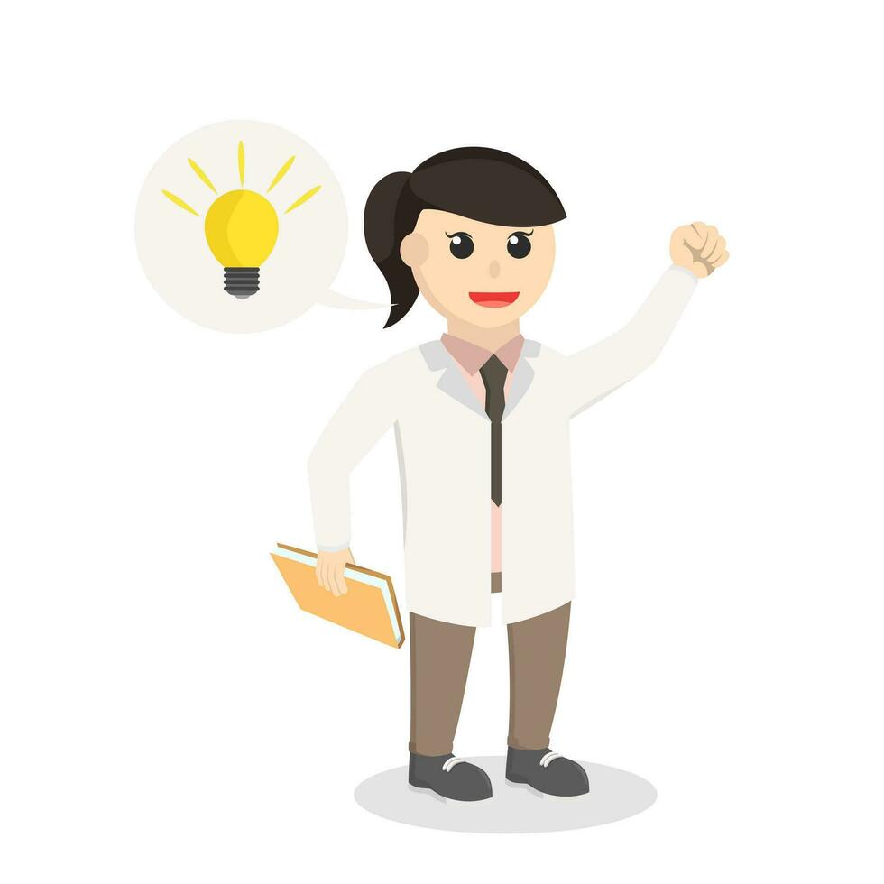 scientists woman have a idea design character on white background vector