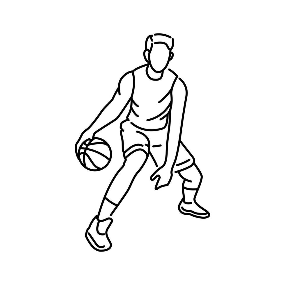 baloncesto jugador actitud personaje vector ilustración deporte