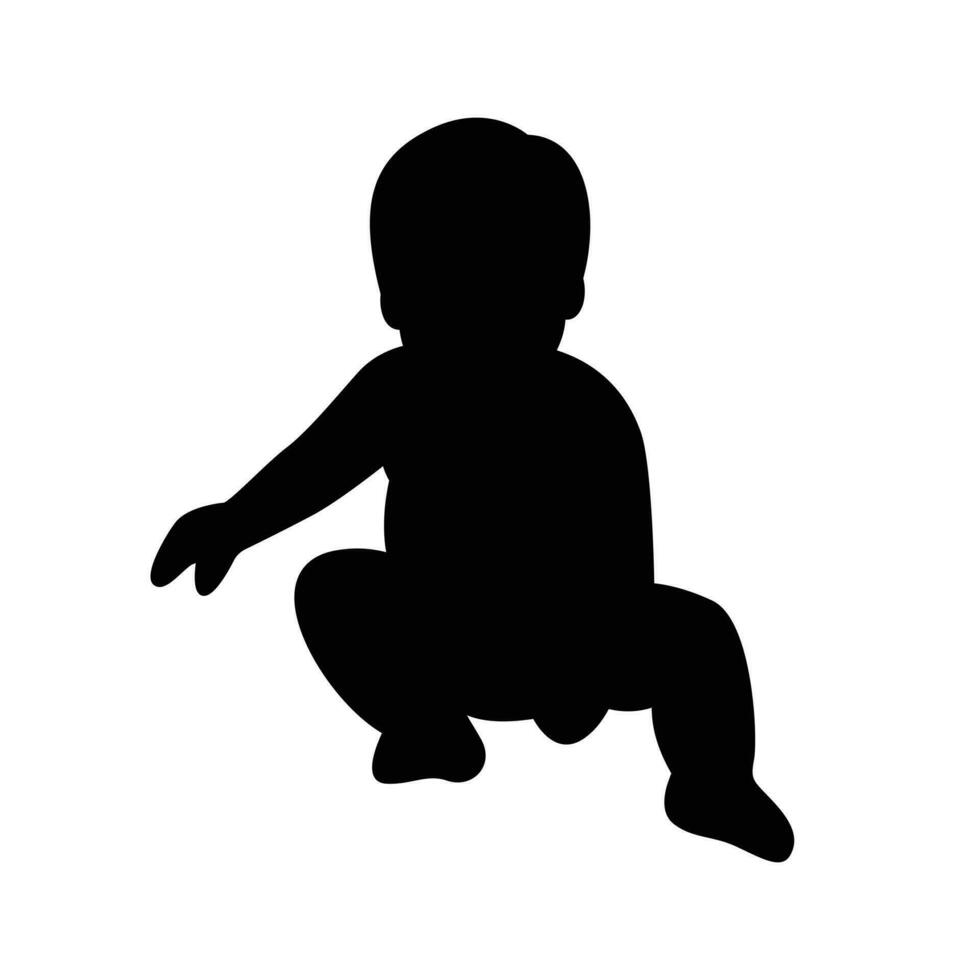 Cute Baby Silhouette Vector Design