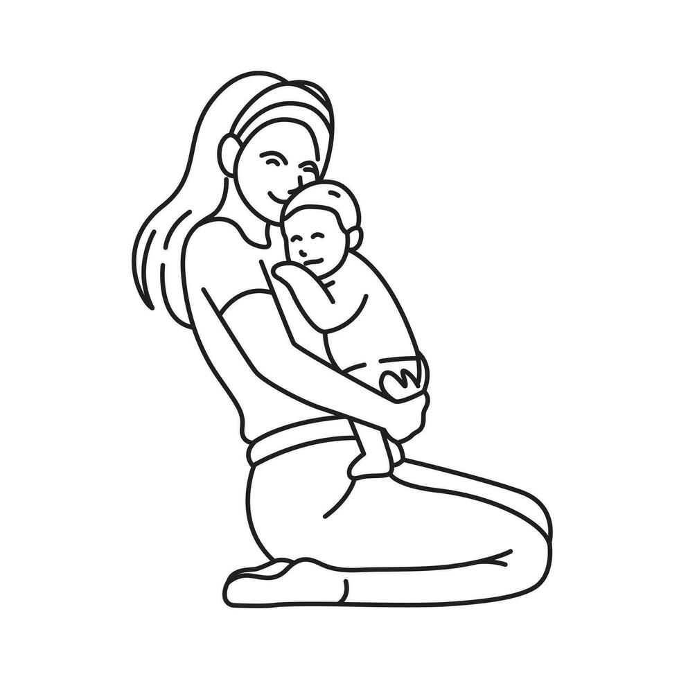 Happy Mother Day Mom and Baby  T Shirt Design Online vector