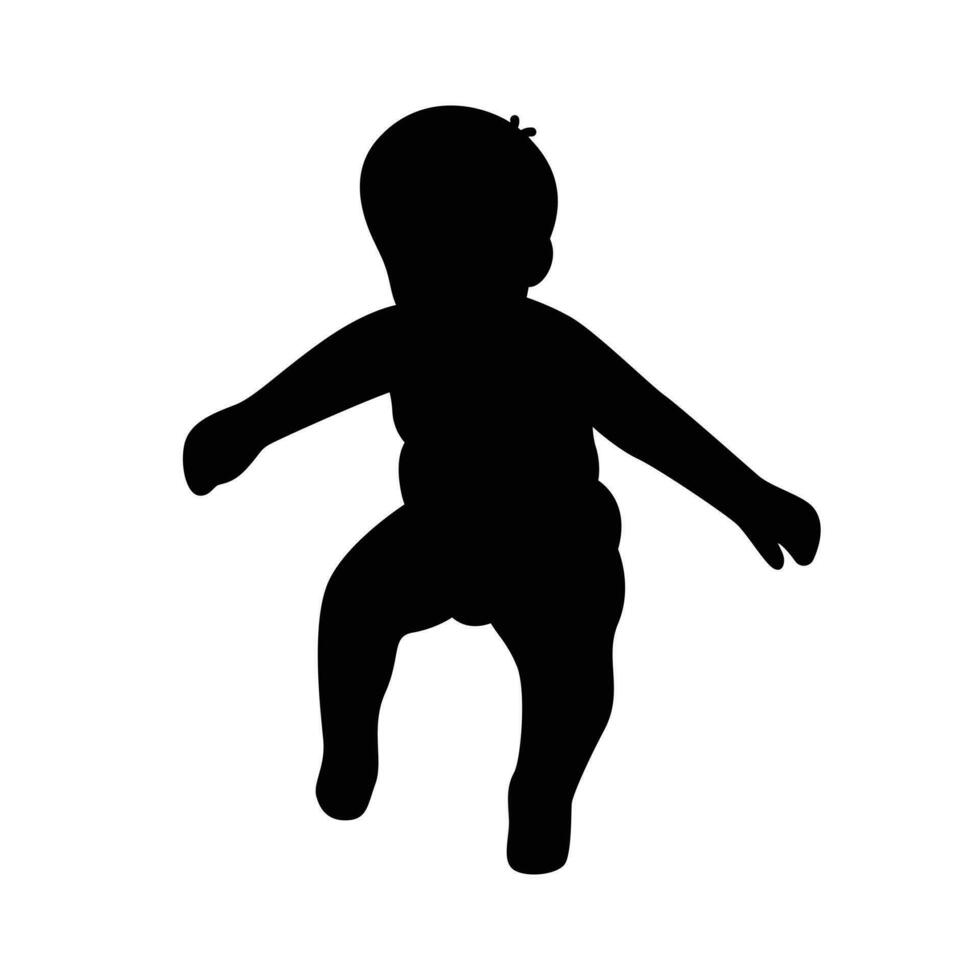 Cute Baby Silhouette Vector Design Template