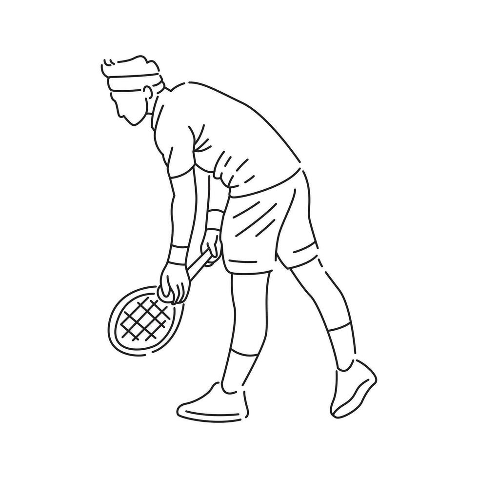 tenis jugador Deportes atleta actitud vector ilustración