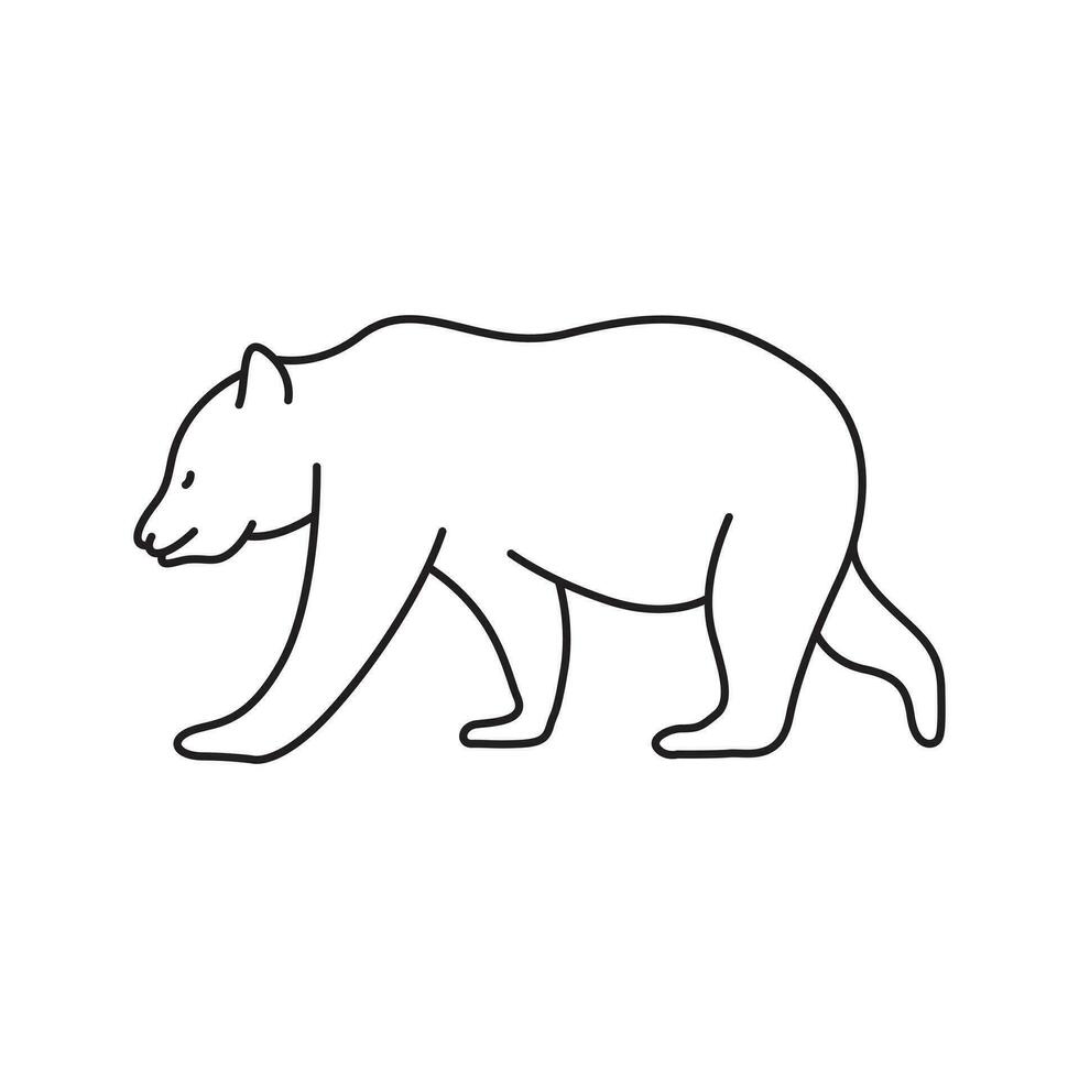 Line Art Bear Animals Vector Collection