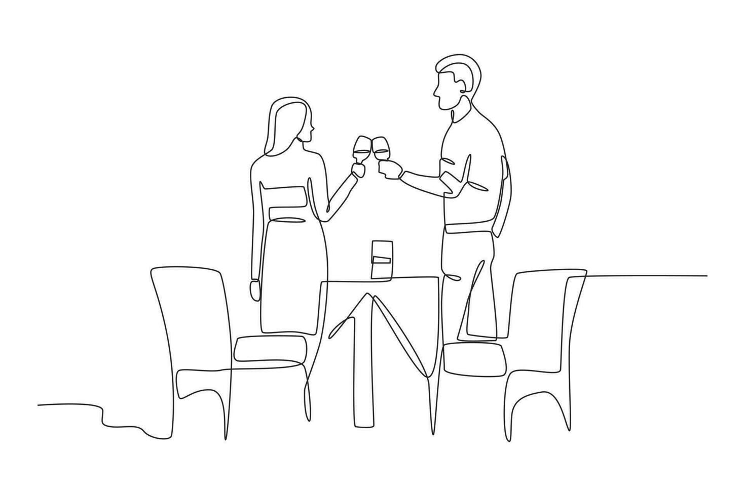 Lovers cheer a glass of alcohol vector