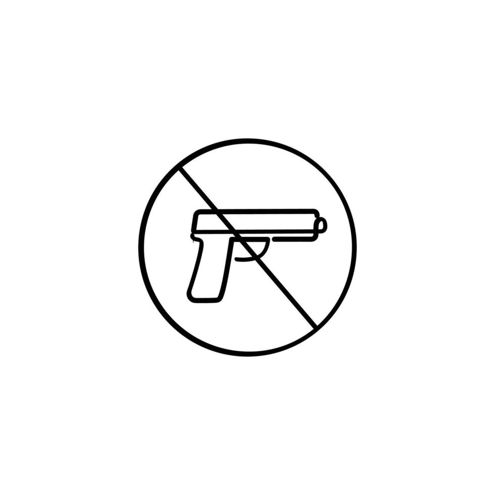 No pistola línea estilo icono diseño vector