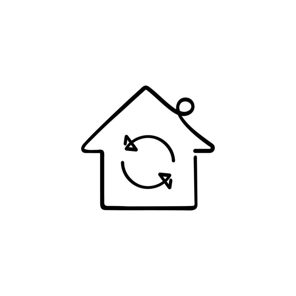 hogar renovar línea estilo icono diseño vector