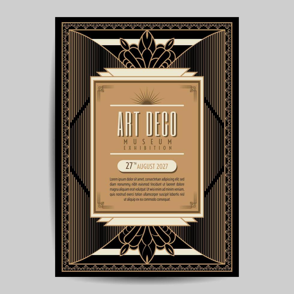 Art Deco Vintage Flyer Illustration vector