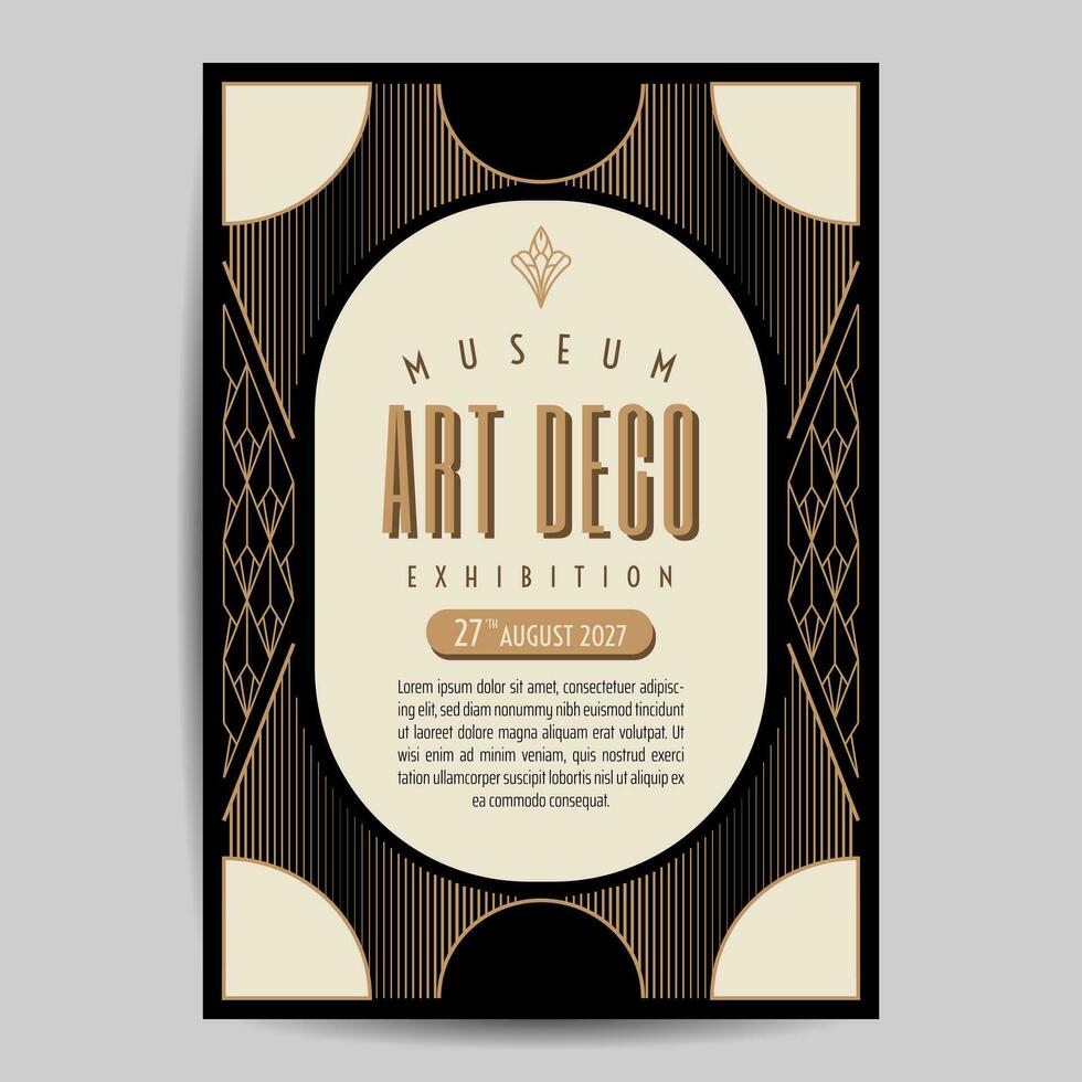 Art Deco Vintage Flyer Illustration vector