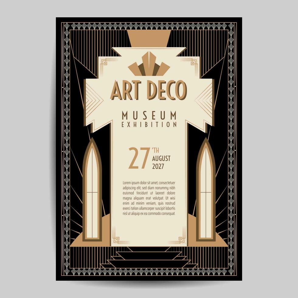 Art Deco Vintage Flyer Illustration vector