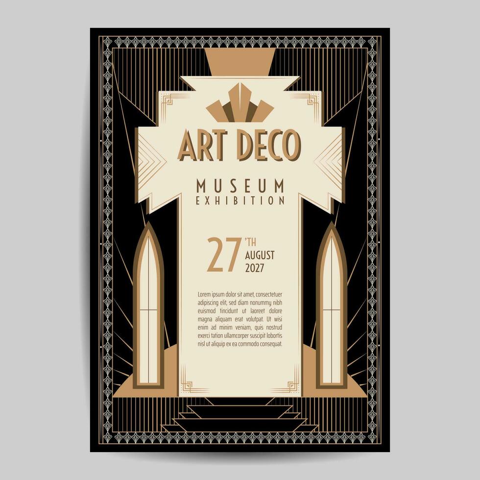 Arte deco Clásico volantes ilustración vector