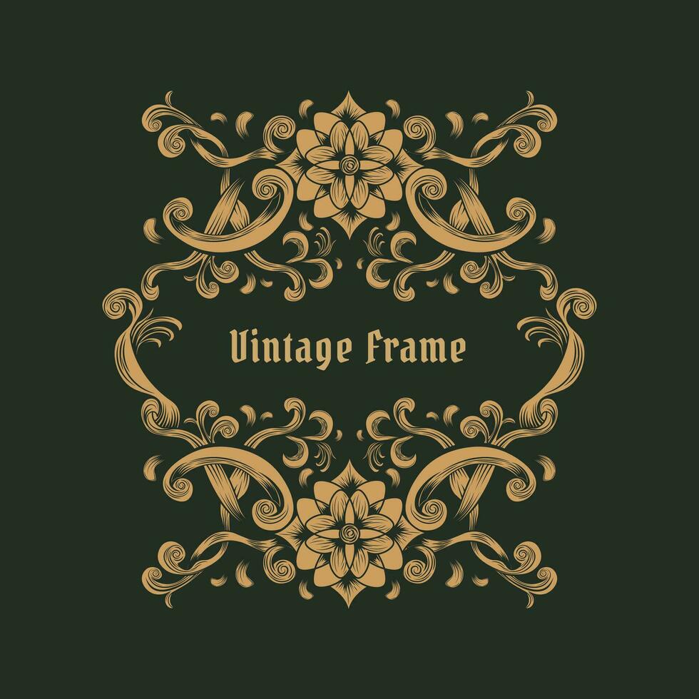 Baroque Ornament Vintage Frame Illustration vector