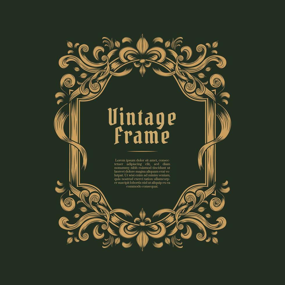Baroque Ornament Vintage Frame Illustration vector