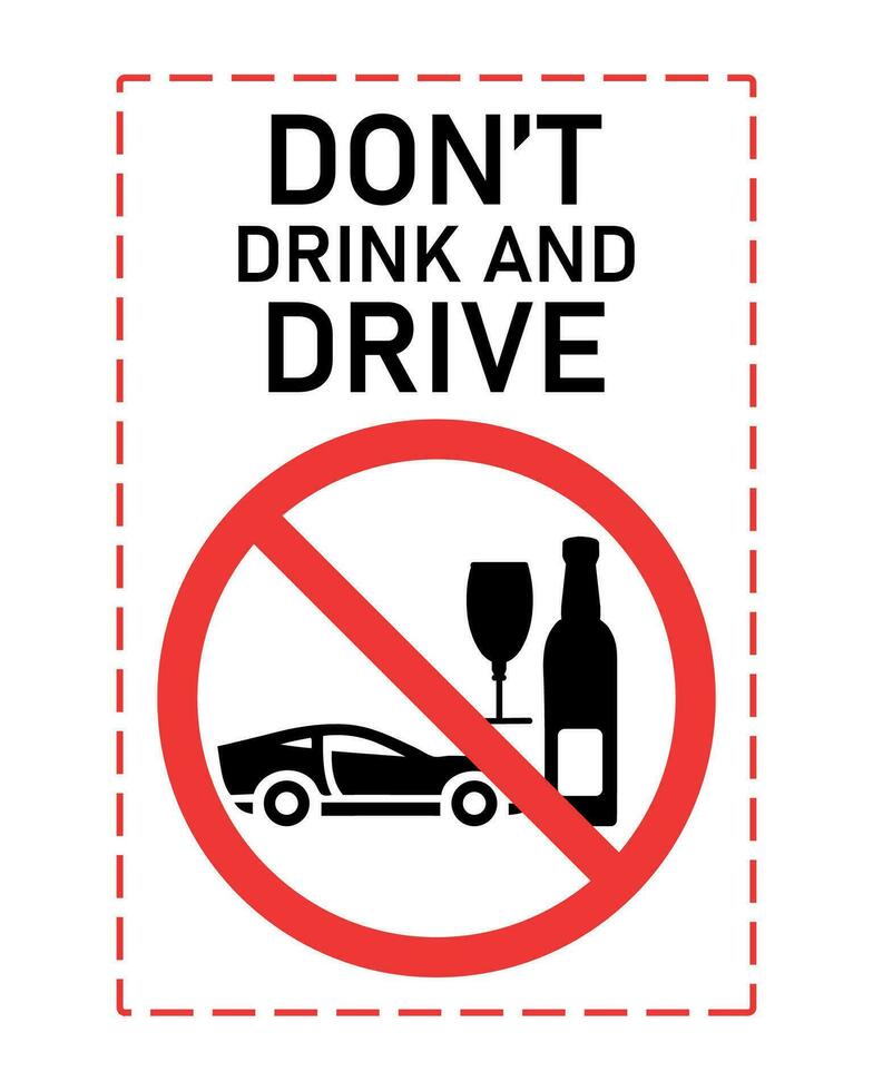 Do not drink and drive sign, prohibition symbol vector. vector