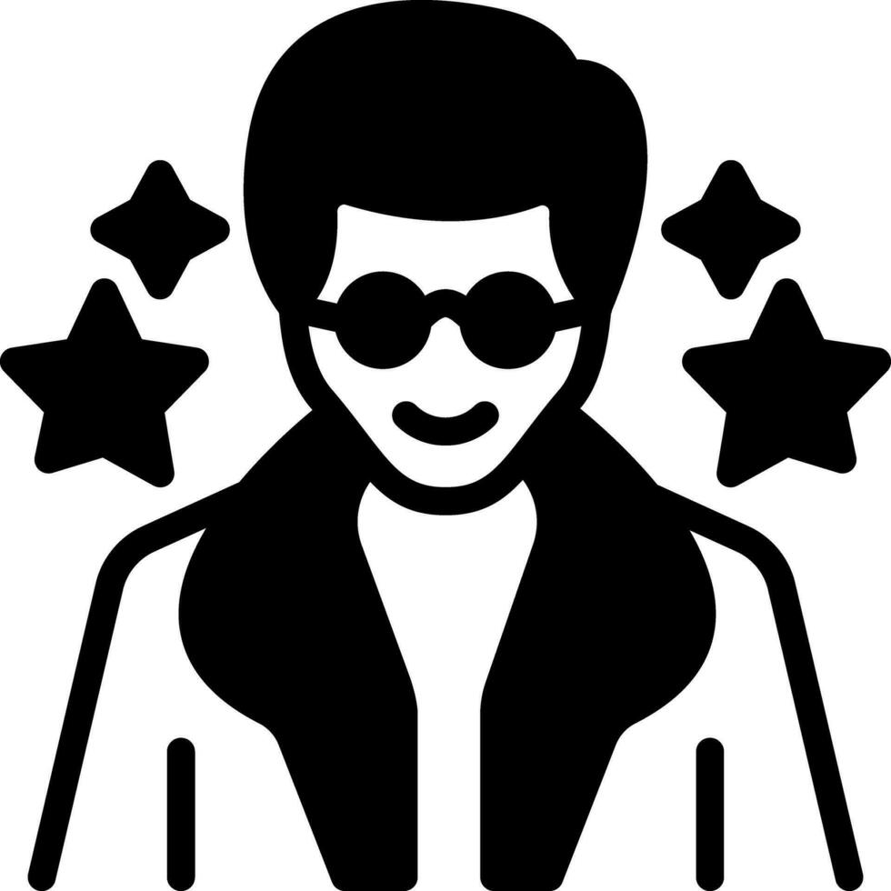 solid black icon for celebrities vector