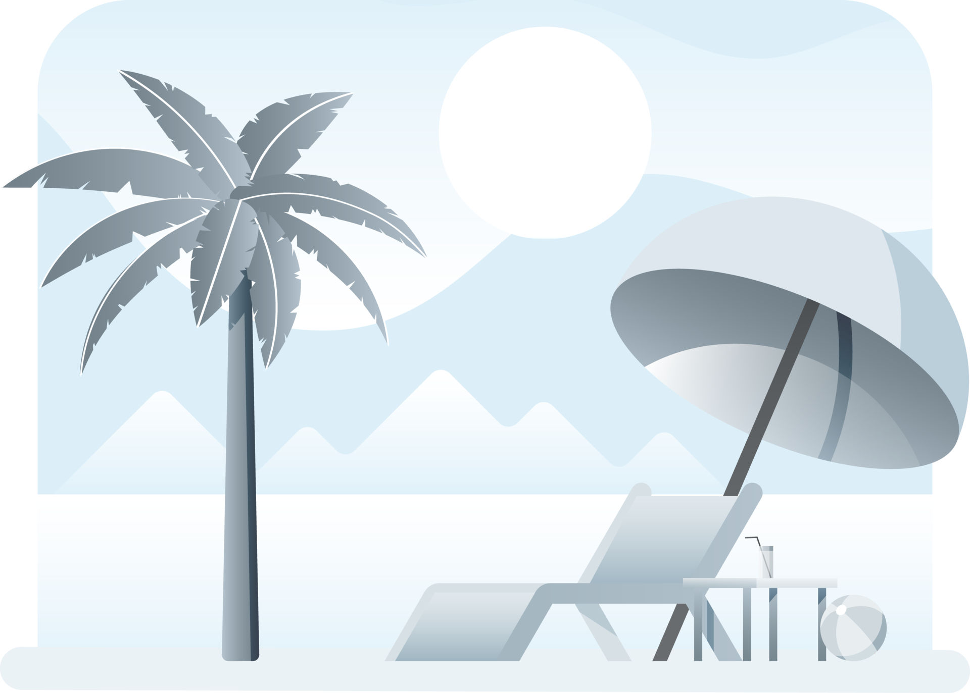 Landscape of palm tree on beach 35772196 PNG