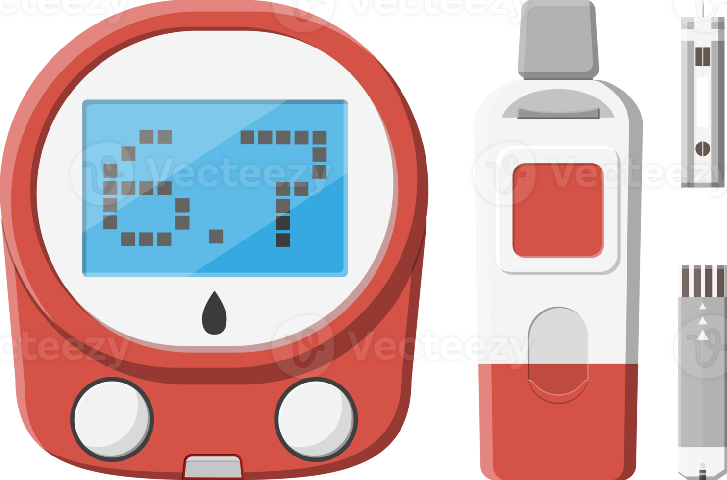 Testing blood glucose concept. Glucometer png