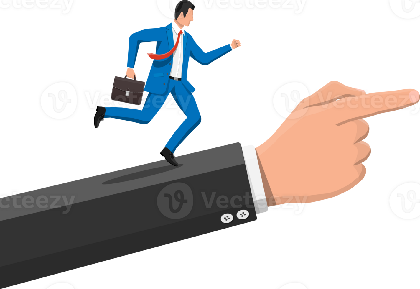 Businessman on hand ladder is fast running png
