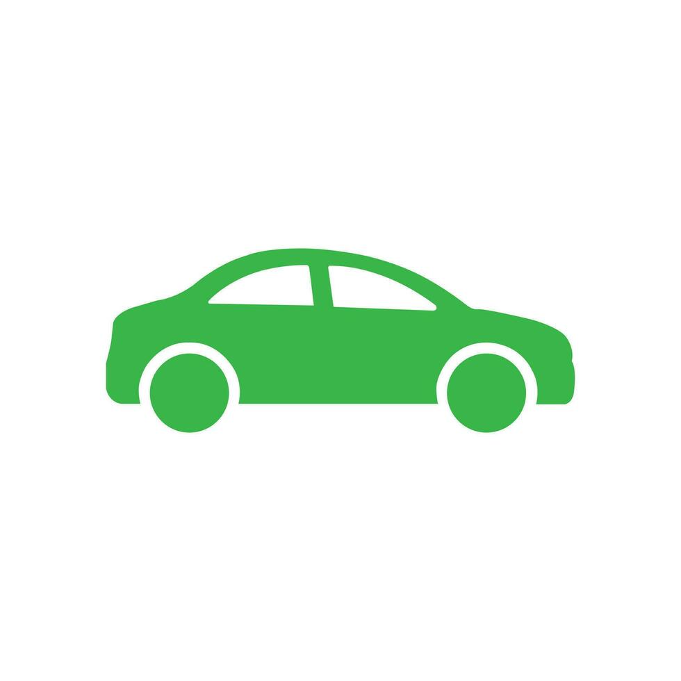 eps10 vector verde coche icono aislado en blanco antecedentes