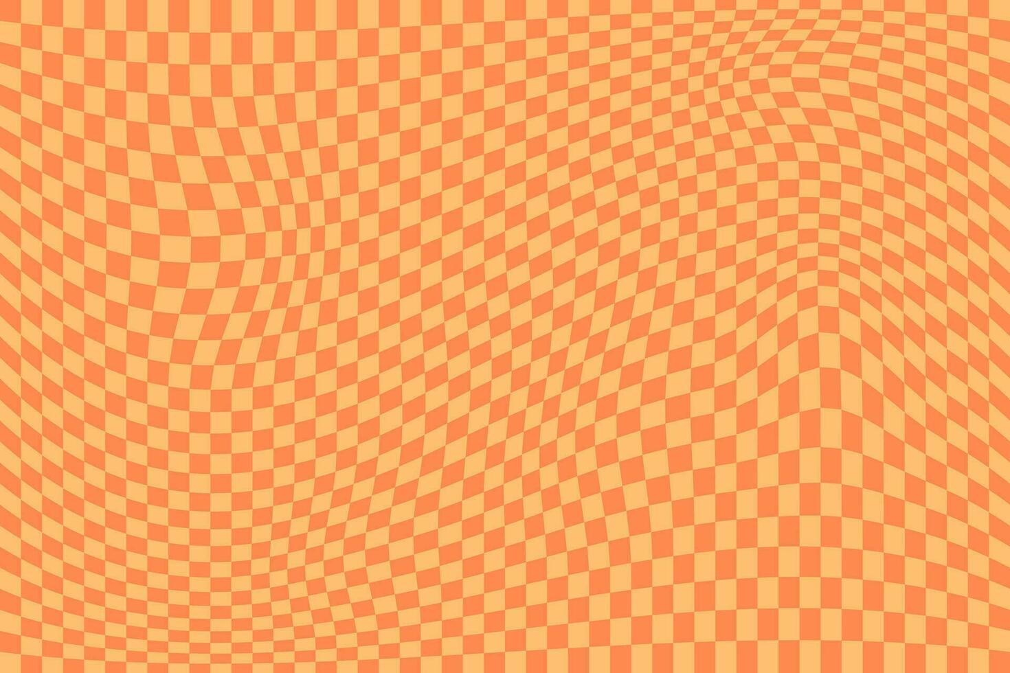 Orange retro psychedelic checkerboard pattern. Groovy funky textures. vector