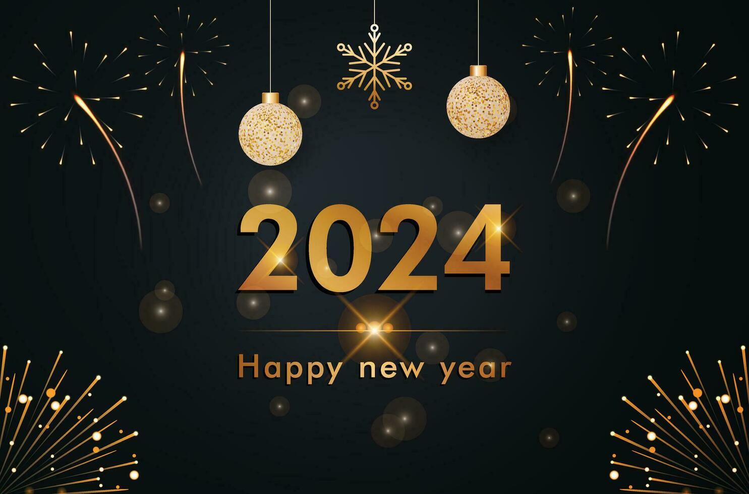 New Year 2024 golden and luxury design vector