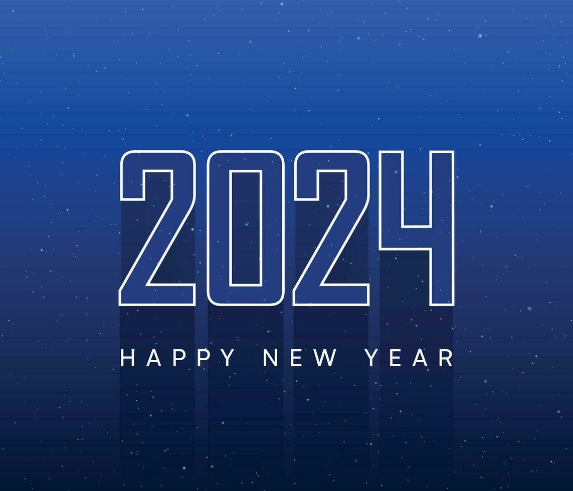 new year 2024 typography design with blue background vector