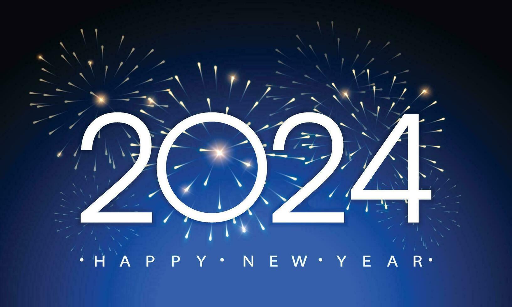 New Year 2024 celebration template with fireworks vector