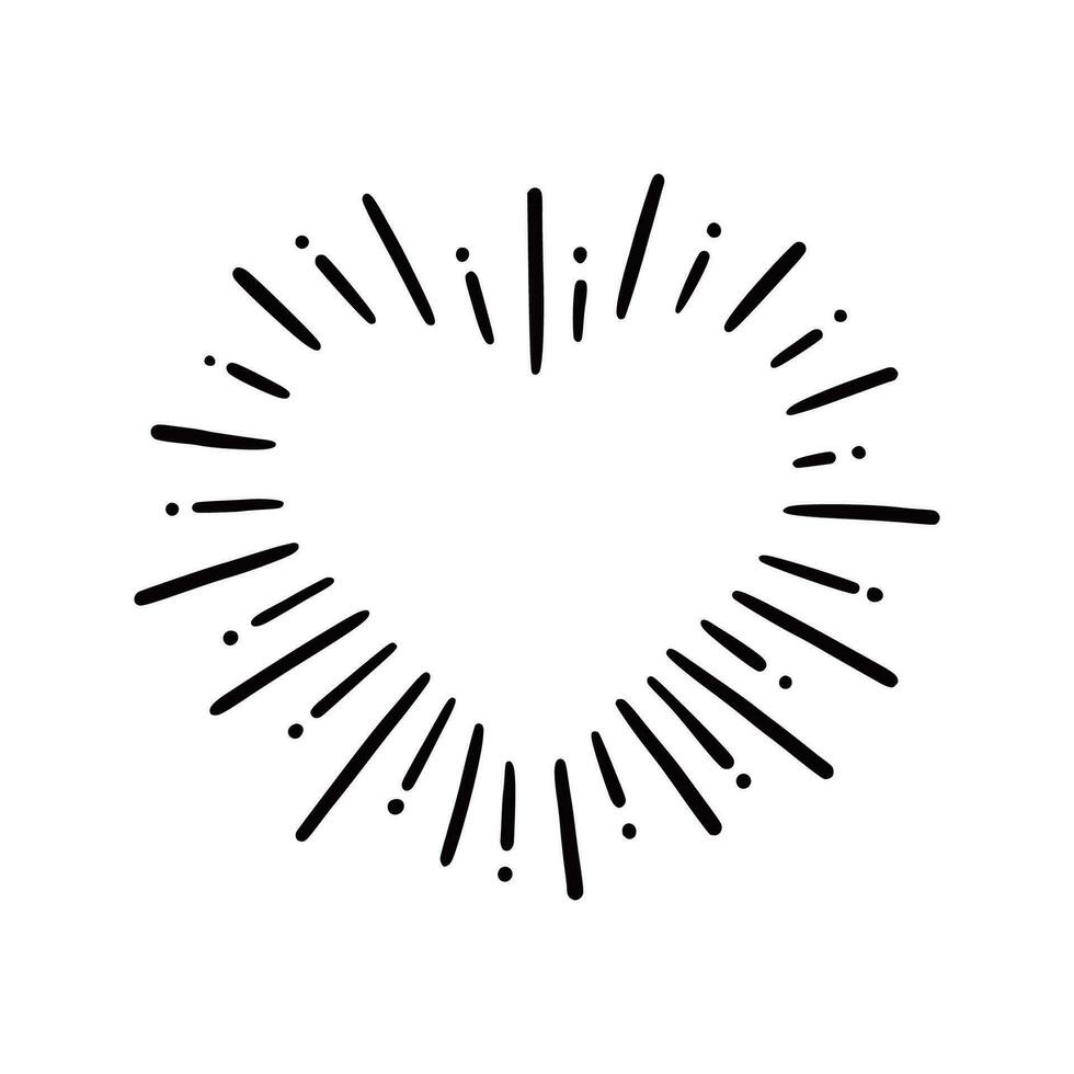 Heart shape burst. Hand drawn sketch vector