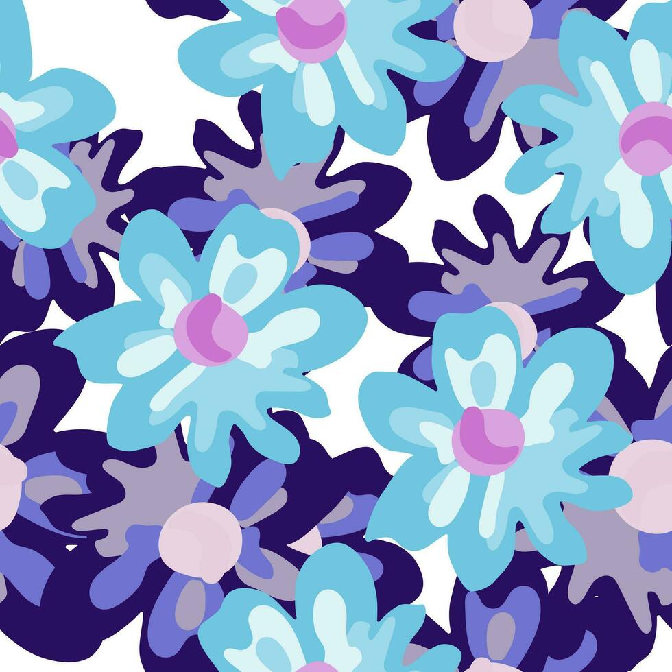 Vibrant pink floral pattern. vector