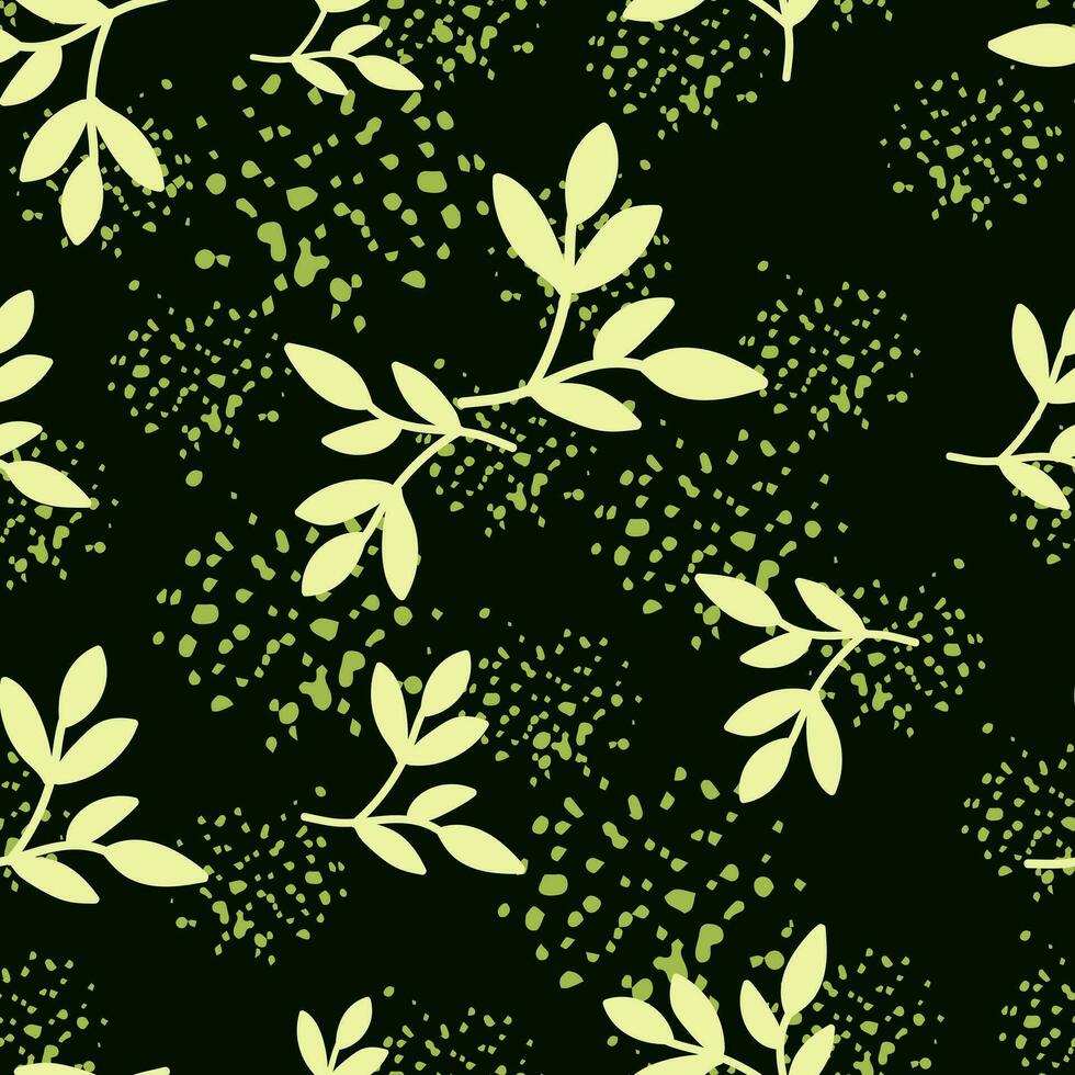 Chic and organic seamless pattern with leaves and herbs. vector