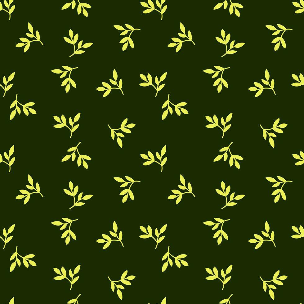 Chic and organic seamless pattern with leaves and herbs. vector