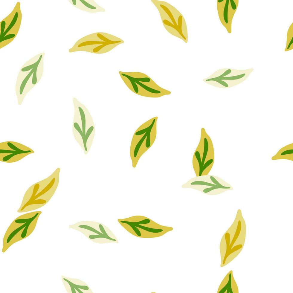 Vibrant, seamless botanical illustration with a fresh leaves. vector