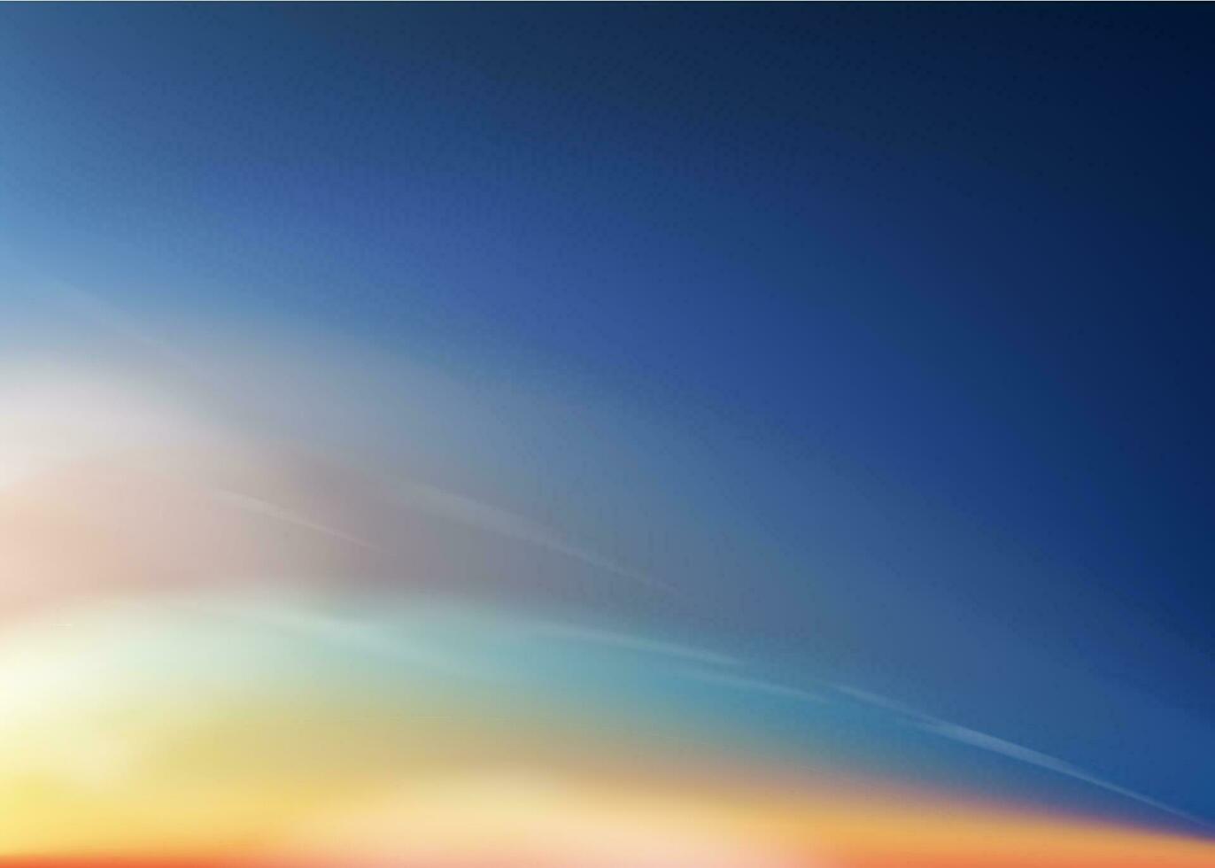 puesta de sol cielo fondo, amanecer con amarillo y azul cielo, naturaleza paisaje dramático dorado hora con crepúsculo cielo en noche después Dom amanecer, vector horizonte bandera luz de sol para cuatro estaciones concepto