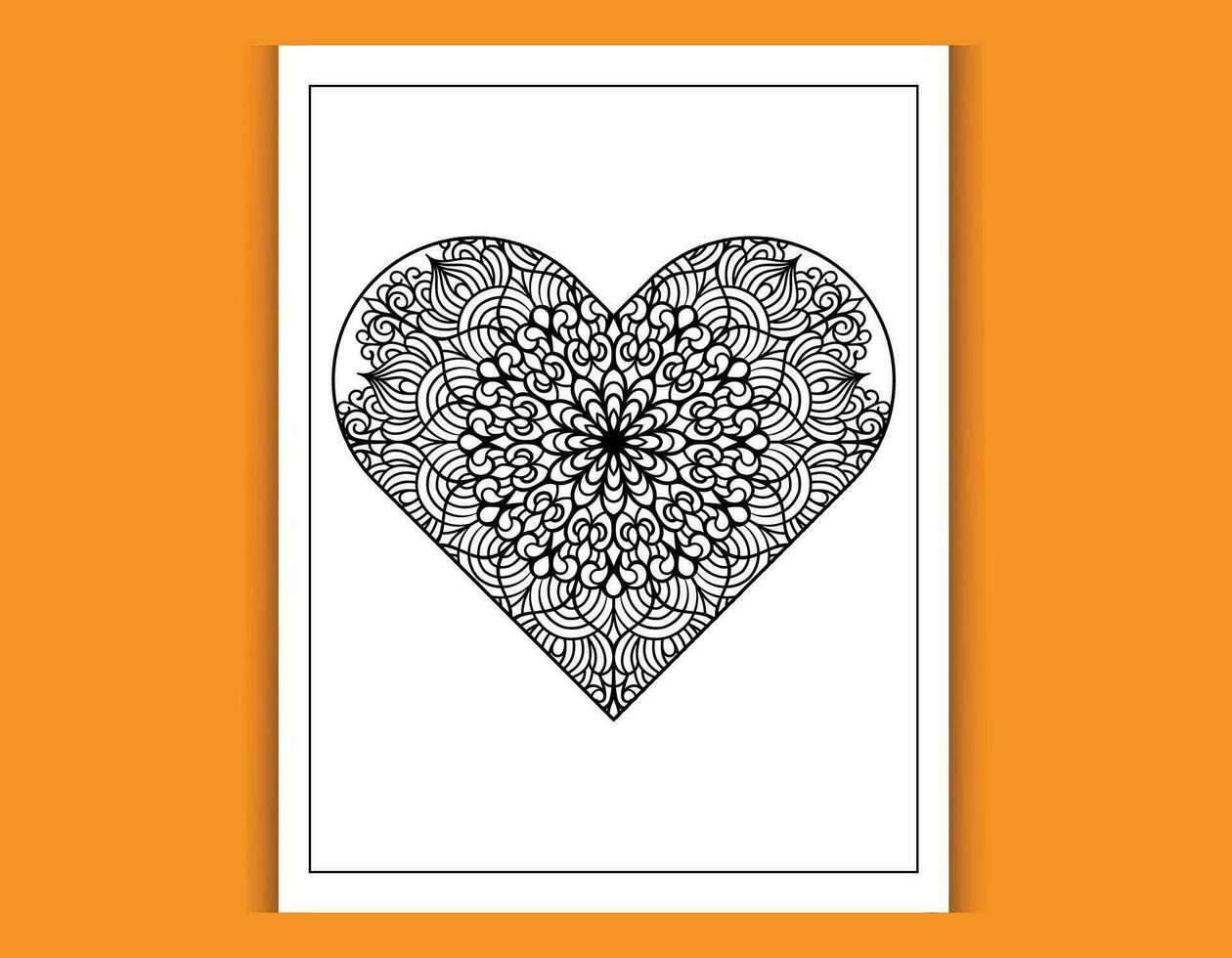 corazón mandala colorante página diseño modelo vector