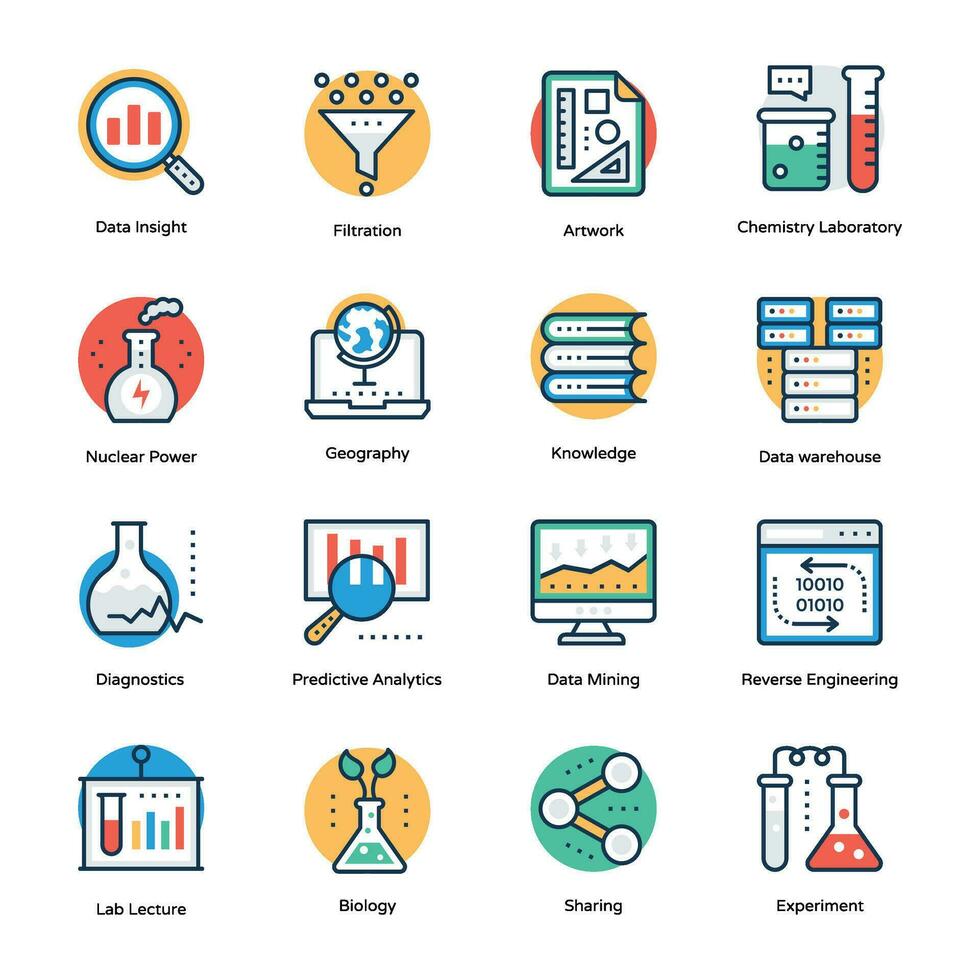 Pack of Technology and Laboratory Flat Icon Vectors