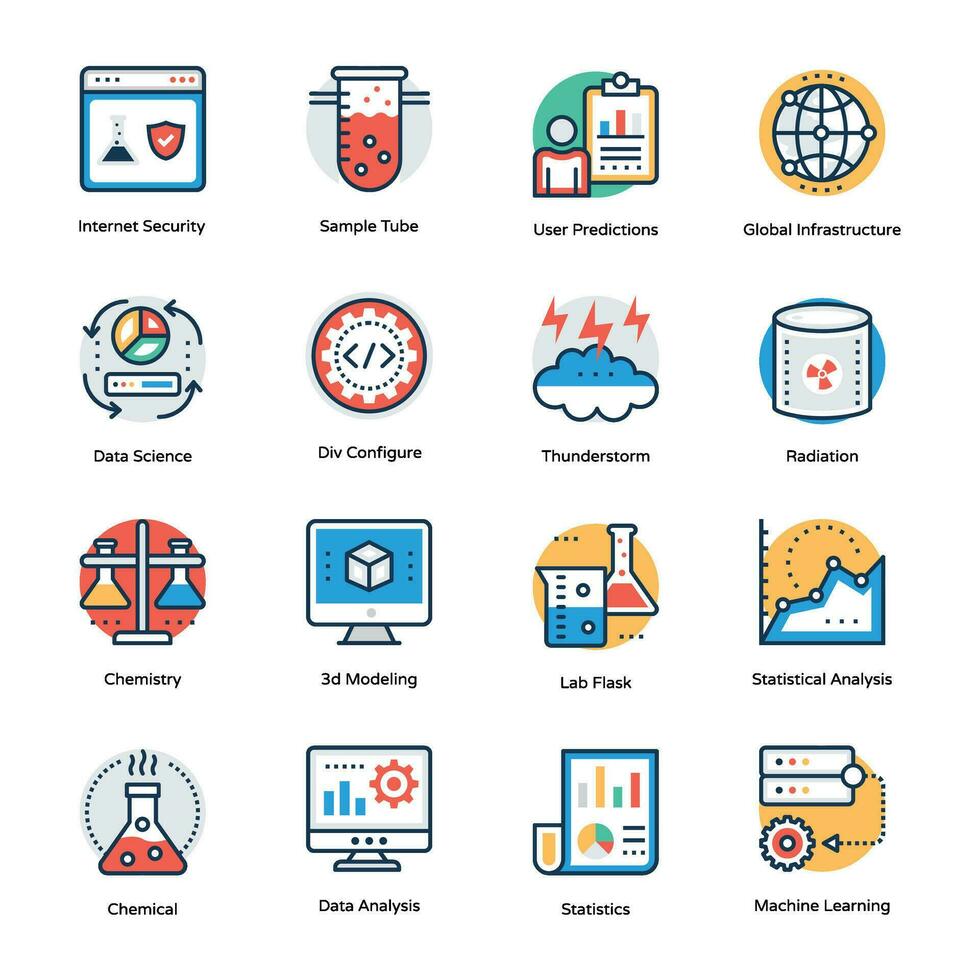 Pack of Web Technology Flat Icon Vectors